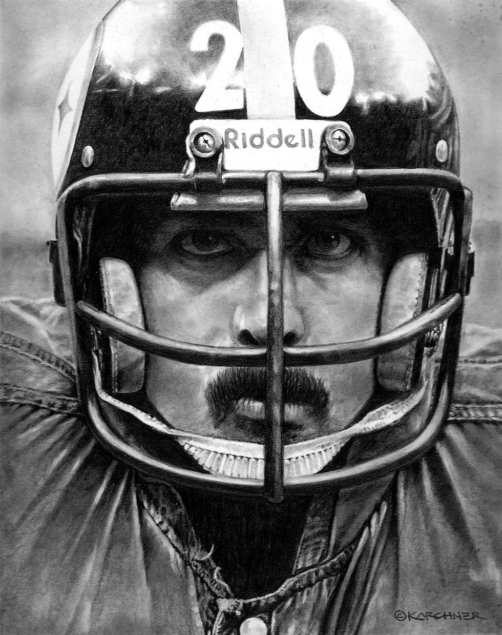 Pittsburgh Steelers Rocky Bleier Signed Ins Full Size Salute Rep Helmet Bas  Holo