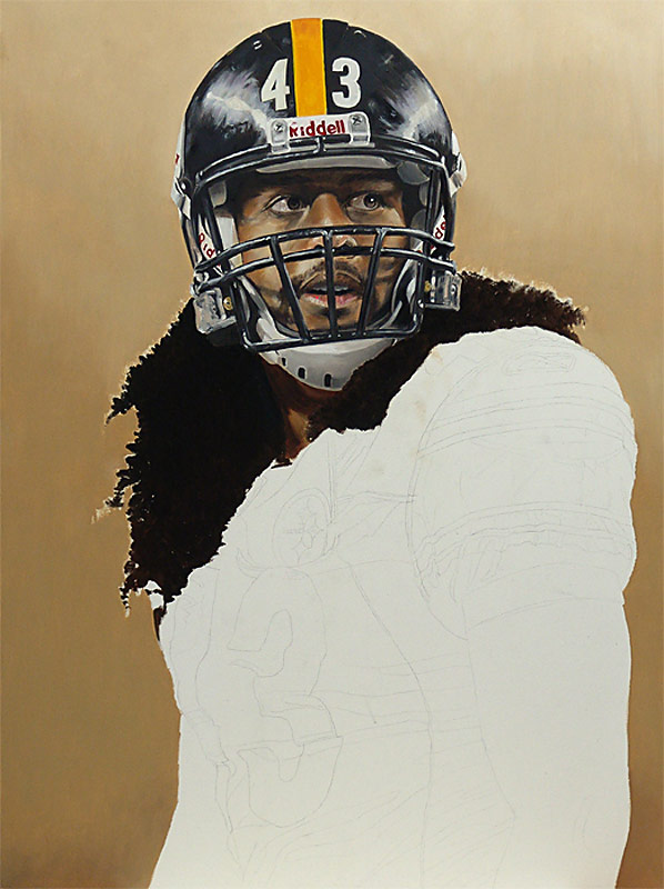 Troy Polamalu Painting WIP 04