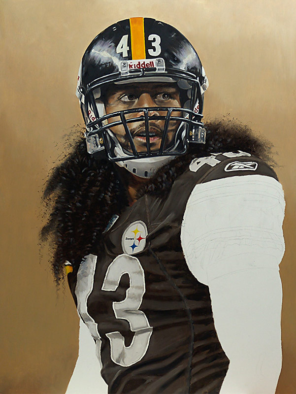 Troy Polamalu Painting WIP 06