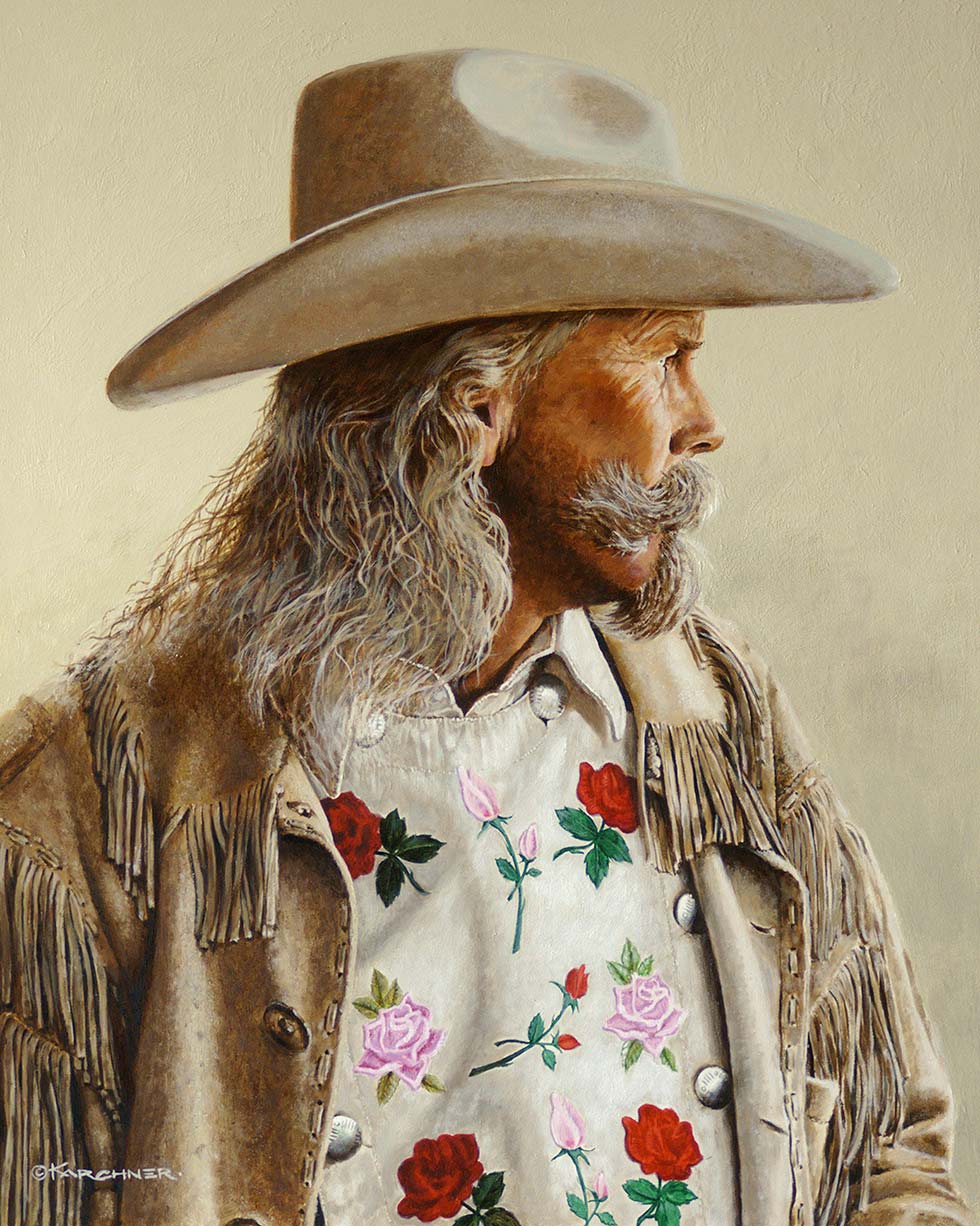 Painting of Alan Baker as Buffalo Bill