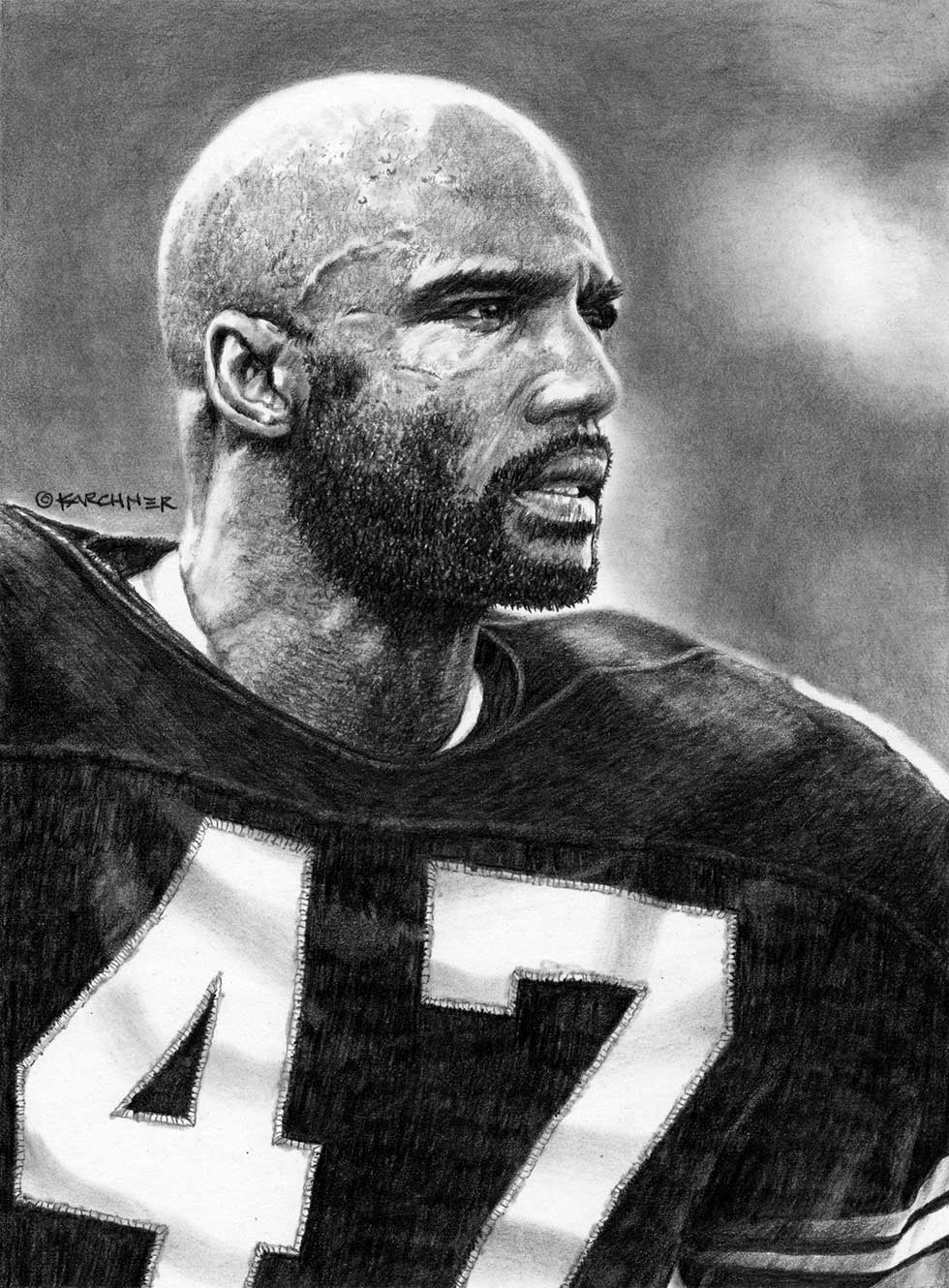 Mel Blount pencil illustration